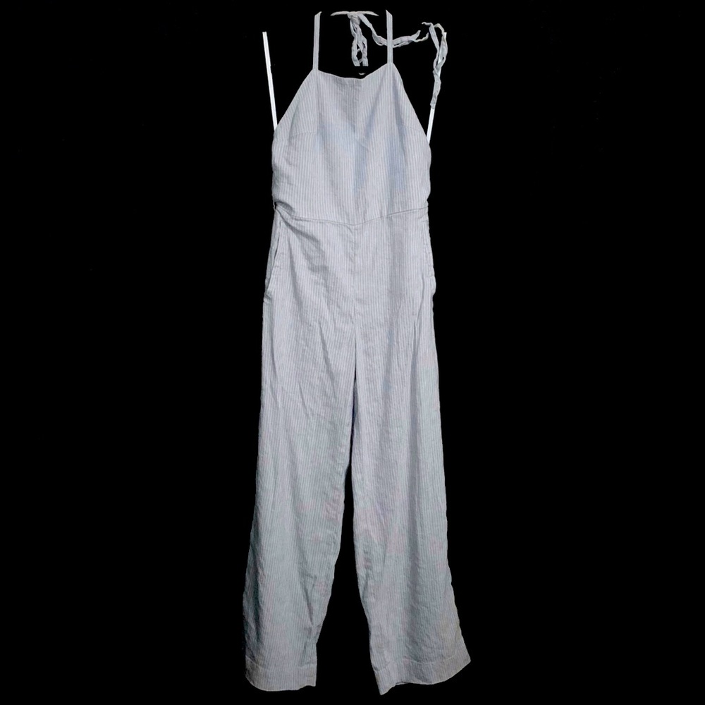 Club Monaco Pin Stripe Halter Jumpsuit